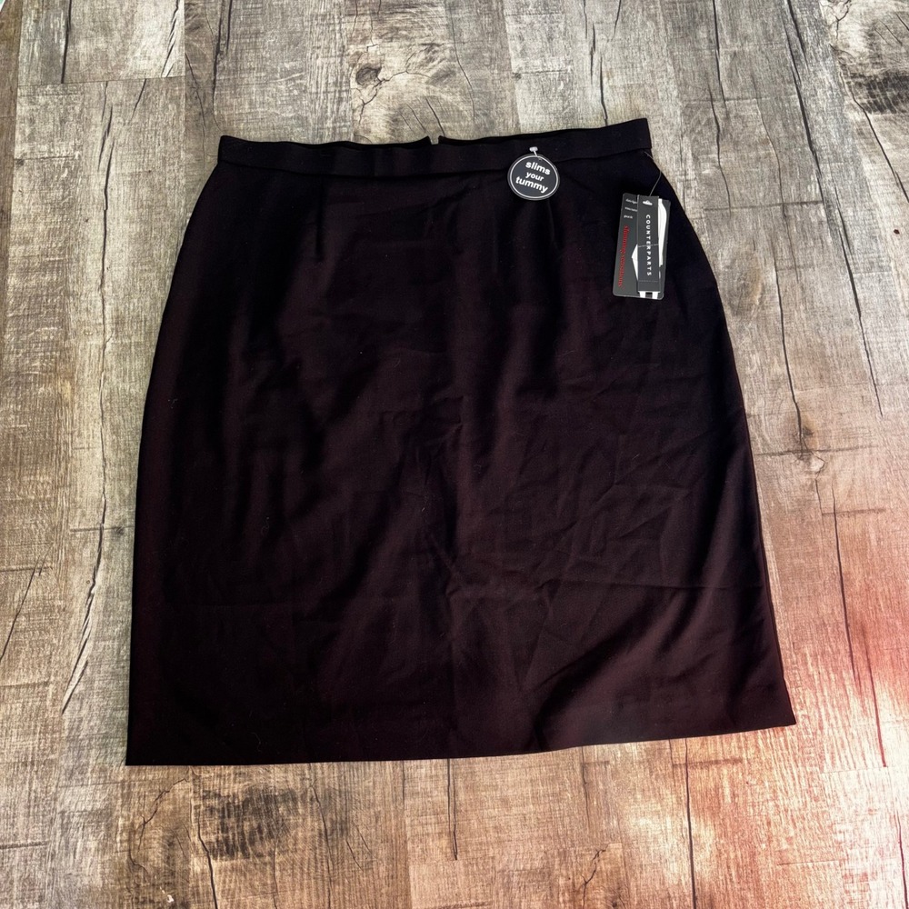 Counterparts Slimming Sensations Black Pencil Skirt Tummy Control NWT Womens